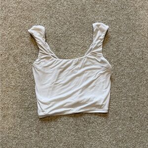 Aerie White Sleeveless Crop Top